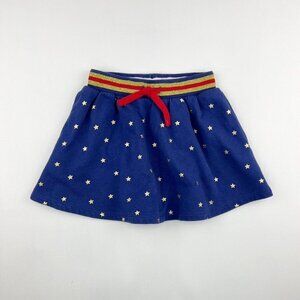 Mini Boden Cozy Fleece Skirt In Navy/Gold Star 4-5Y